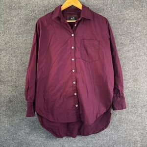 Maeve Anthropologie Womens Bennet Button Down Shirt Size Small Oversized